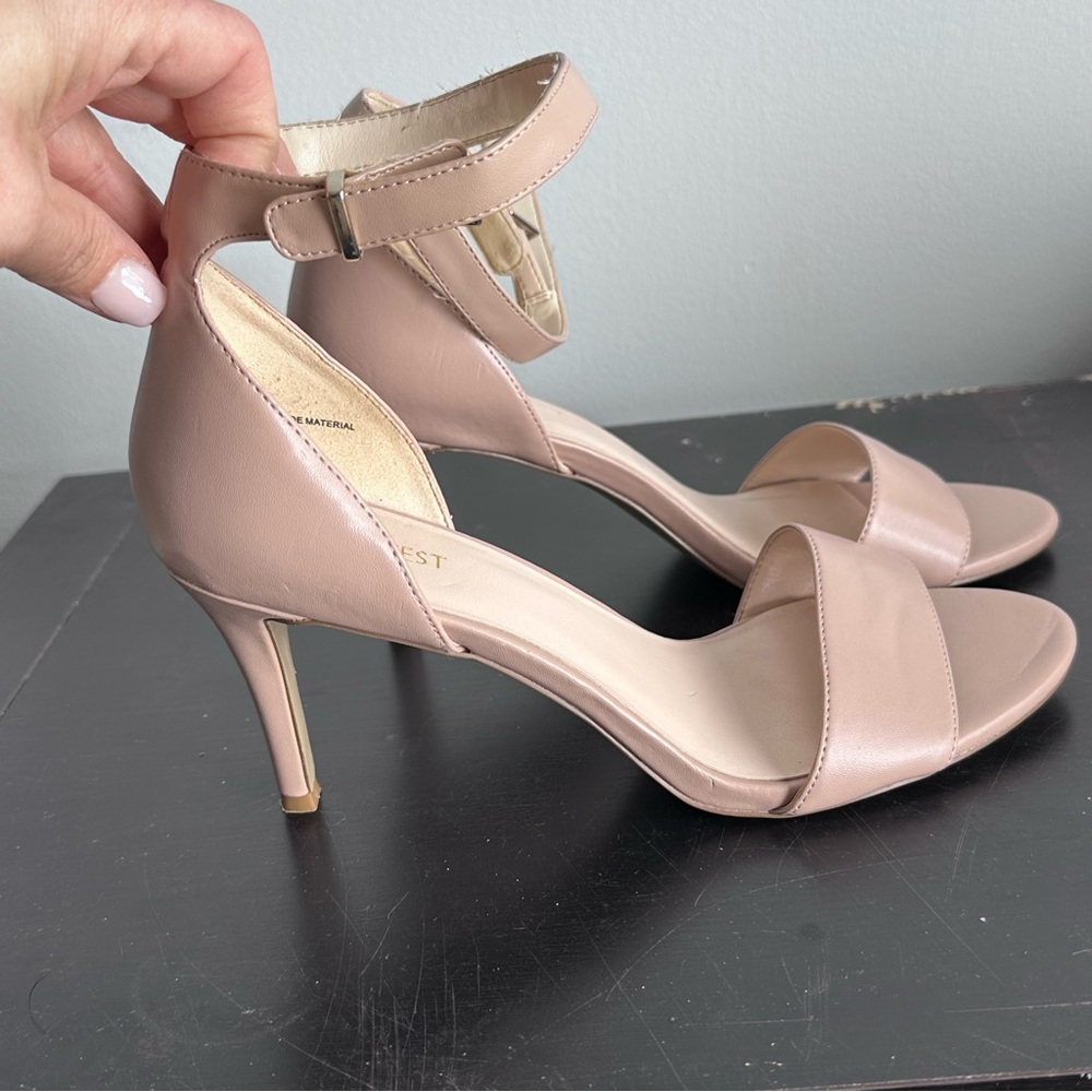 Nine West‎ NW7 Izzy Blush Ankle Strap Heels 9.5M Nude Sandals